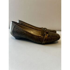 ANNE‎ KLEIN Women's Size 8 Shoes Heel Slip Ons Snake Print iFlex AKJUSTINE3